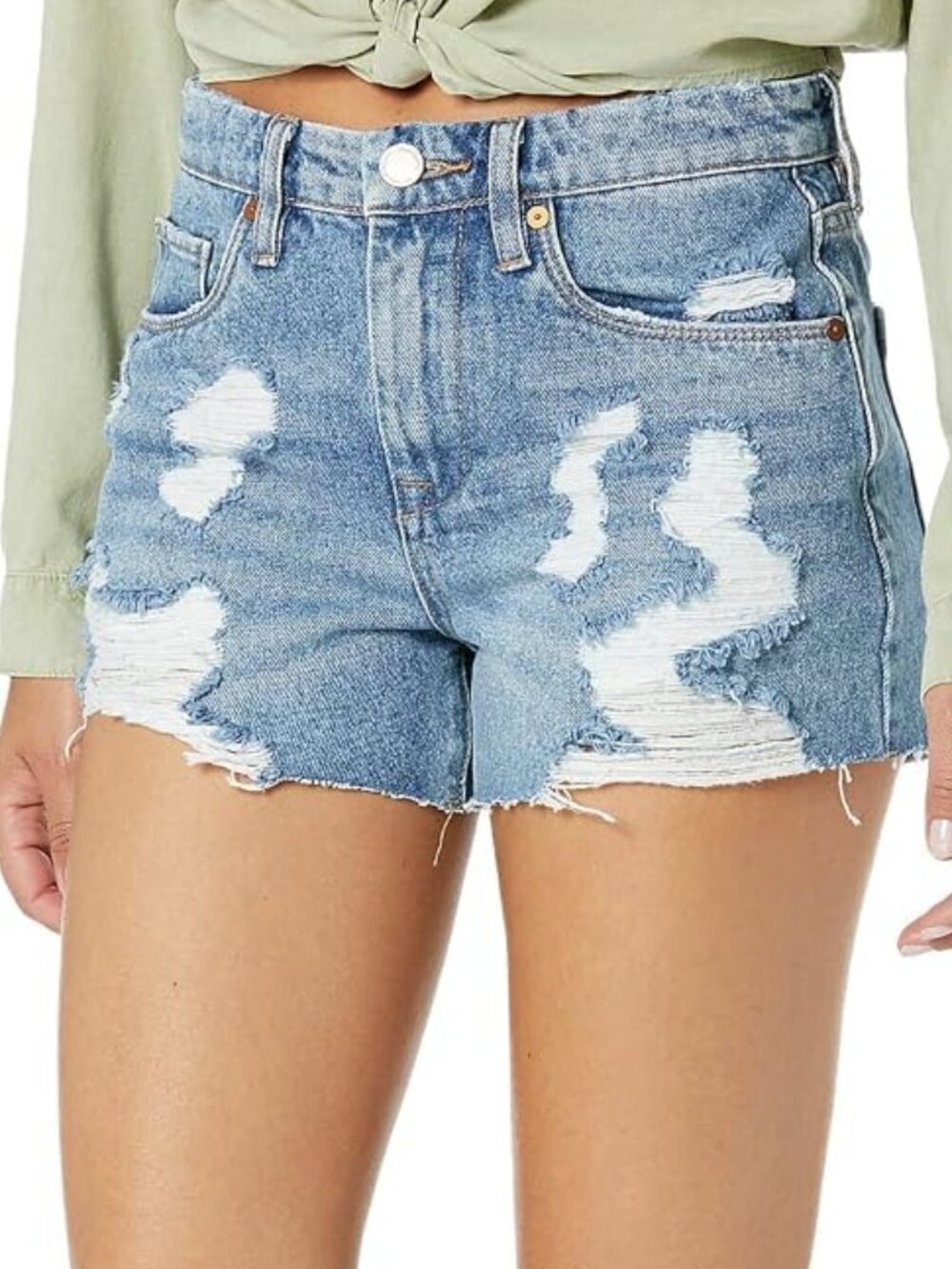 BlankNYC Cruise Control Jean Shorts Sz 27 Waist 28" Distressed Denim The Barrow